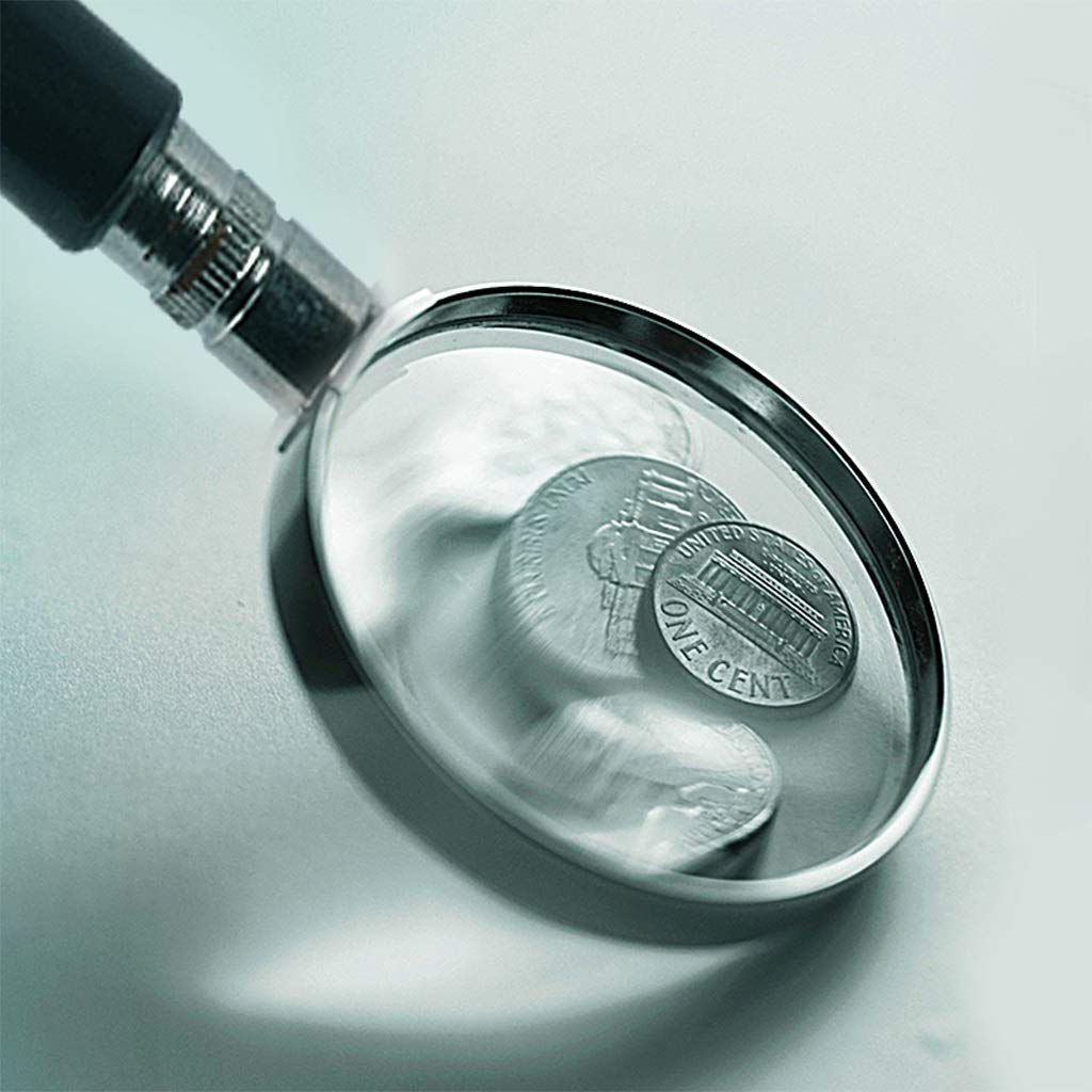Lupa do czytania, 10-krotne powiększenie, lupa ręczna z metalowym uchwytem, soczewka optyczna do czytania, dla osób niedowidzących, książek i kart