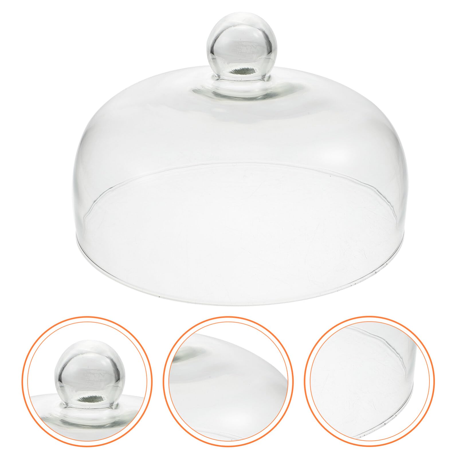 Cúpula De Cristal para Tartas 23 Cm Tapas Redondas Transparentes para Cúpula Tapa para Tarta Soporte De Exhibición para Tartas Bandeja para Servir Cubierta con Perilla Mango para