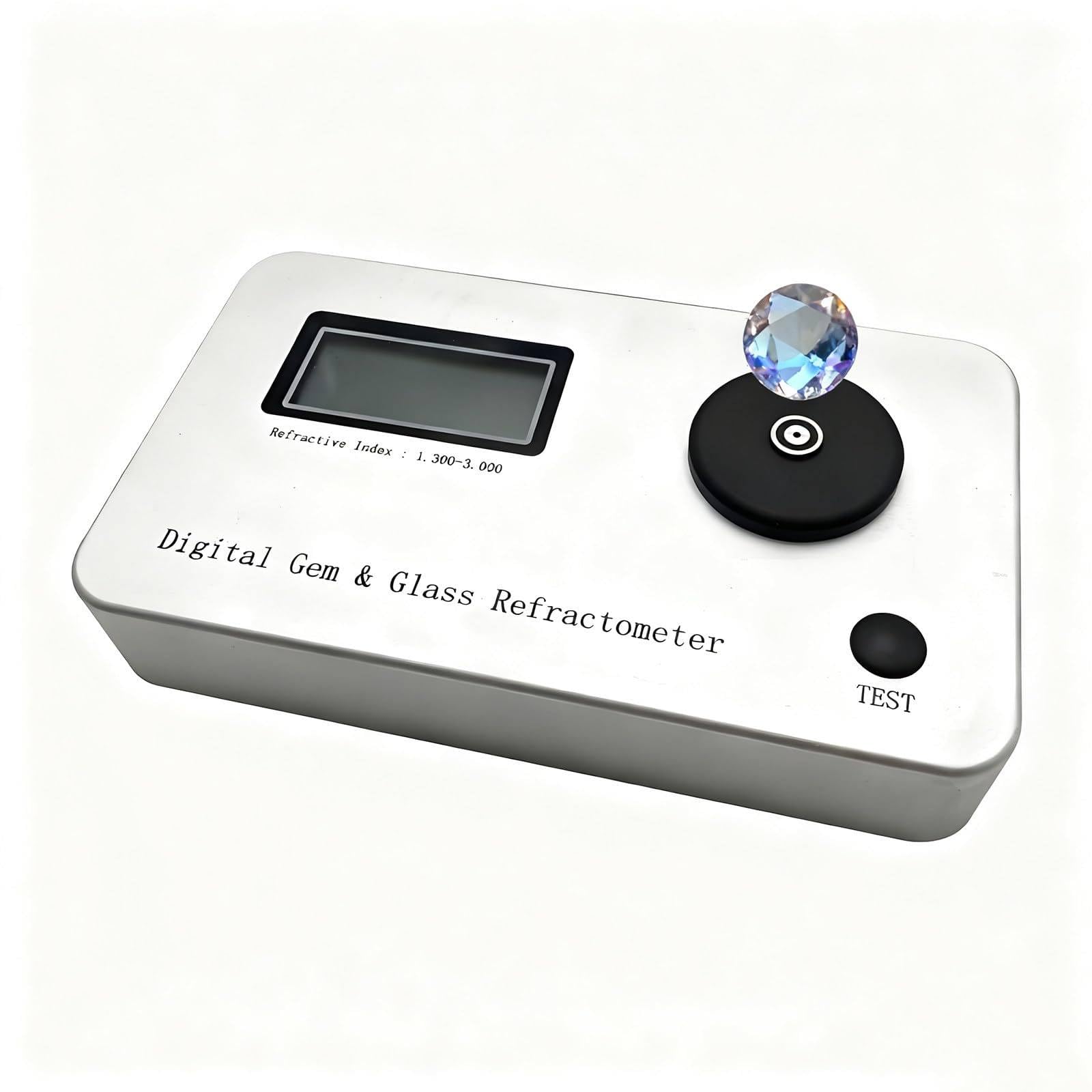 GSHSHOU Portable Jewelry Refractometer,LCD Digital Gemstone Tester with High-Precision Sensor, Refractive Index 1.300-3.000, No Refractive Oil Needed for Jade Crystal Diamond