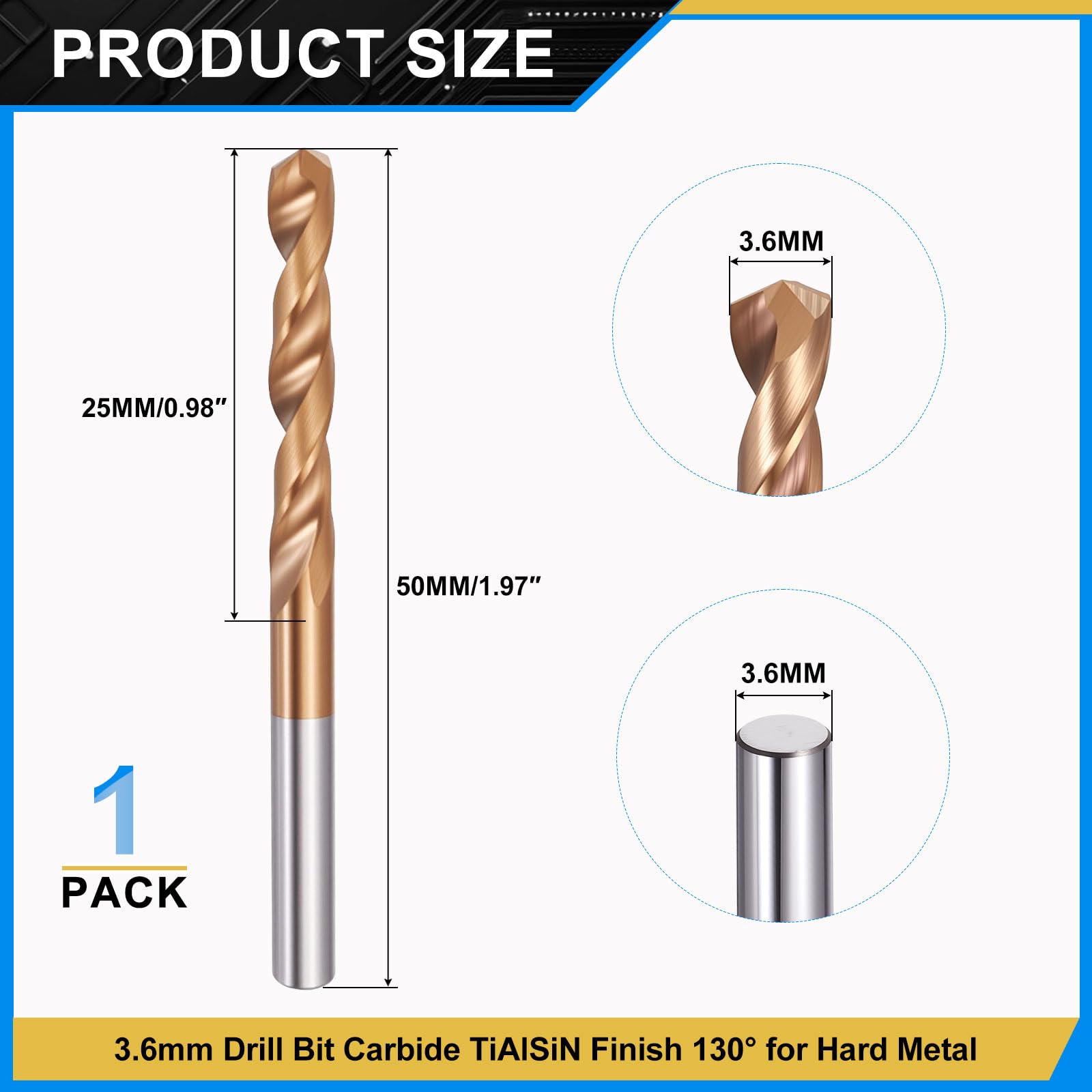 PATIKIL 3.6mm Drill Bit - Image 2
