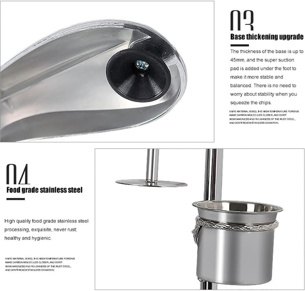 Machine à frites manuelle en acier inoxydable à 12 trous | Extrudeuse de longues lanières de pommes de terre avec presse et panier amovibles | Idéal pour un usage domestique et commercial (30 cm)