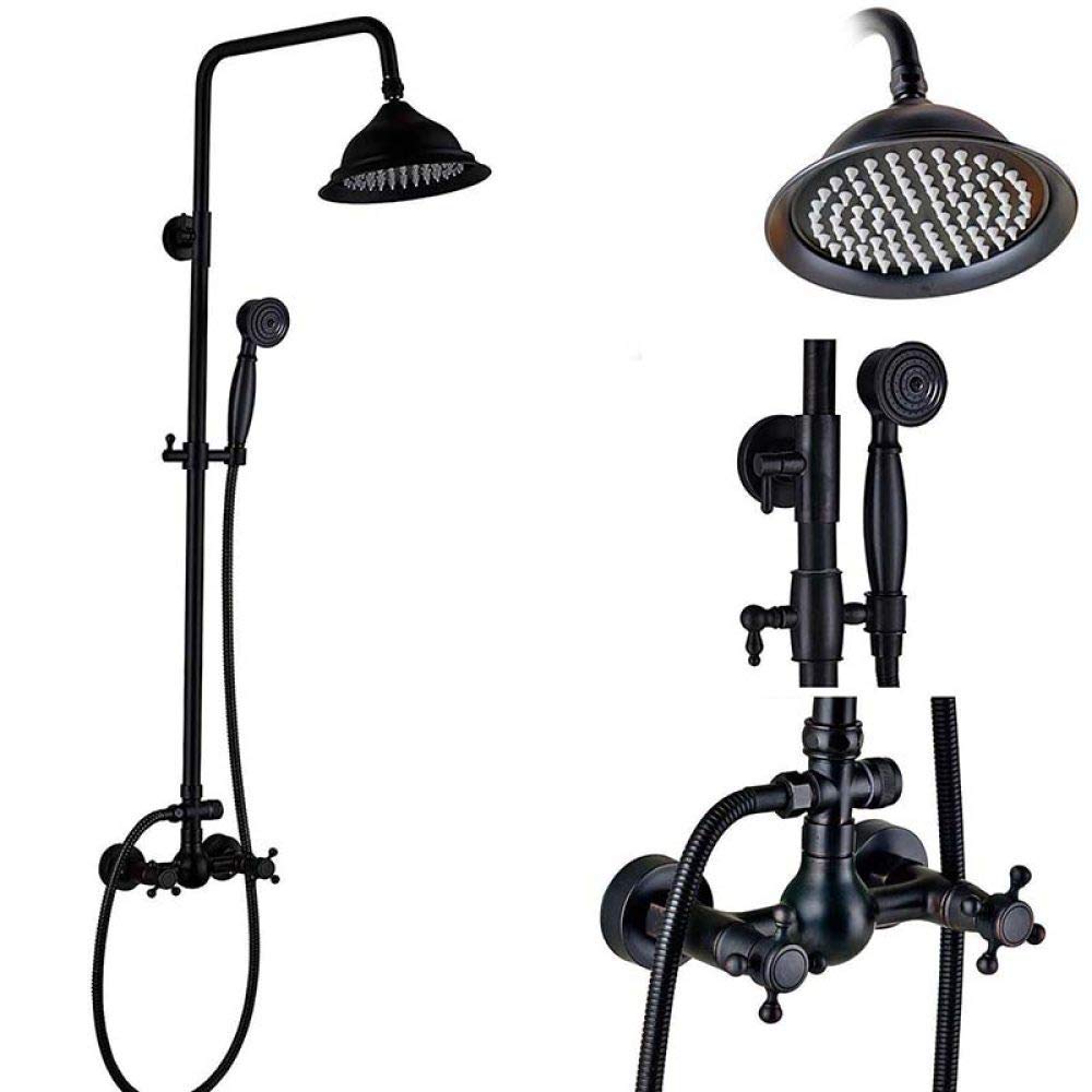 Pommeau de douche à effet pluie bronze noir avec douchette pour rénover sa baignoire