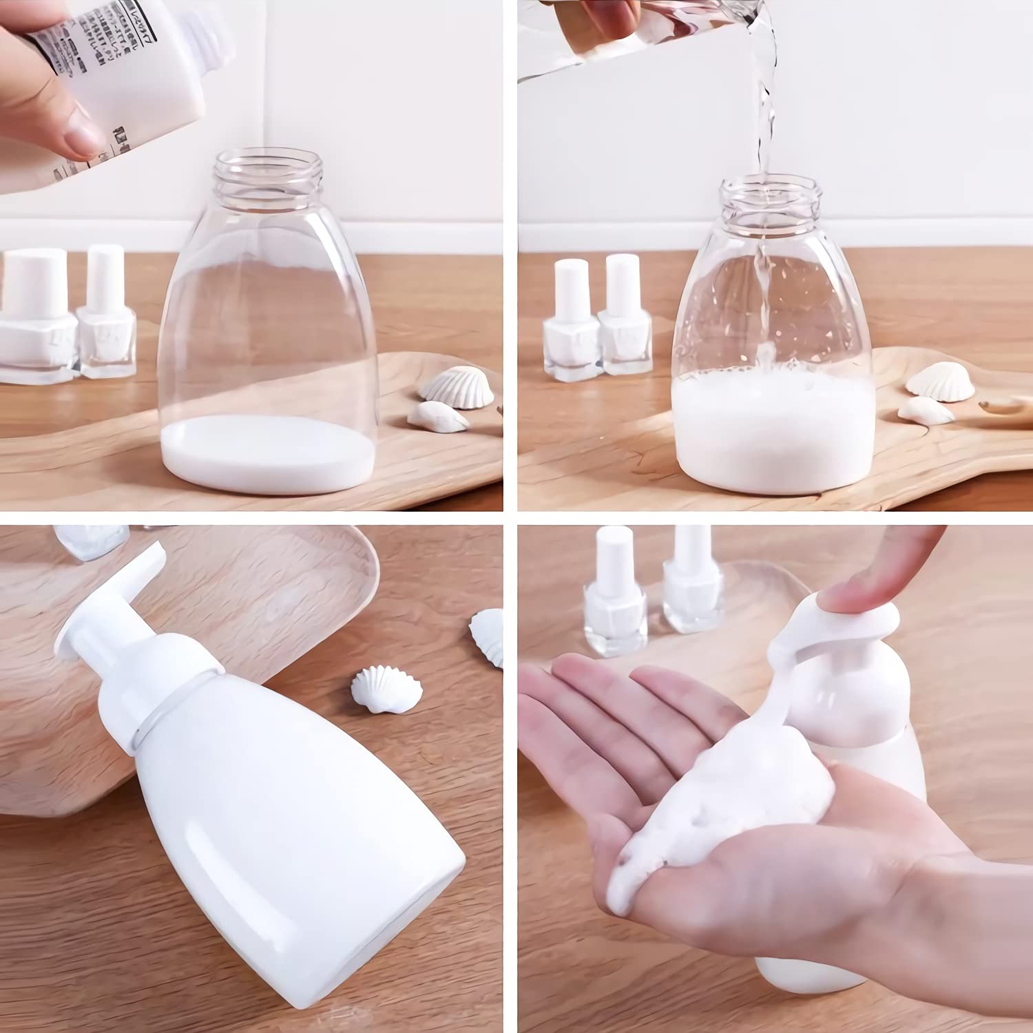 12 Pezzi 300ml Riempibile Dispenser di Sapone Schiumogeno Bottiglie,Bottiglie di Plastica Senza BPA,Ideale per Cucina bagno Igienizzante Mani,Sapone Liquido,Shampoo e Balsamo
