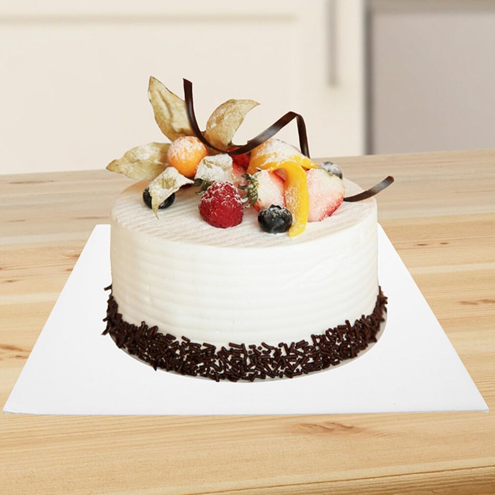 6pcs Thickened Square Cake Base Boards Food Grade Cardboard Cake Trays for Weddings Birthdays Parties and Daily Use Design Polished Surface for Easy Decoration