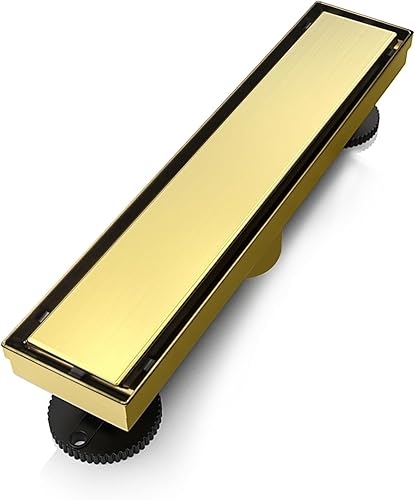 Vista 48 de SaniteModar Drenaje lineal de ducha de 24 pulgadas con inserto de azulejos 2 en 1, drenaje lineal de ducha cepillado de acero inoxidable 304