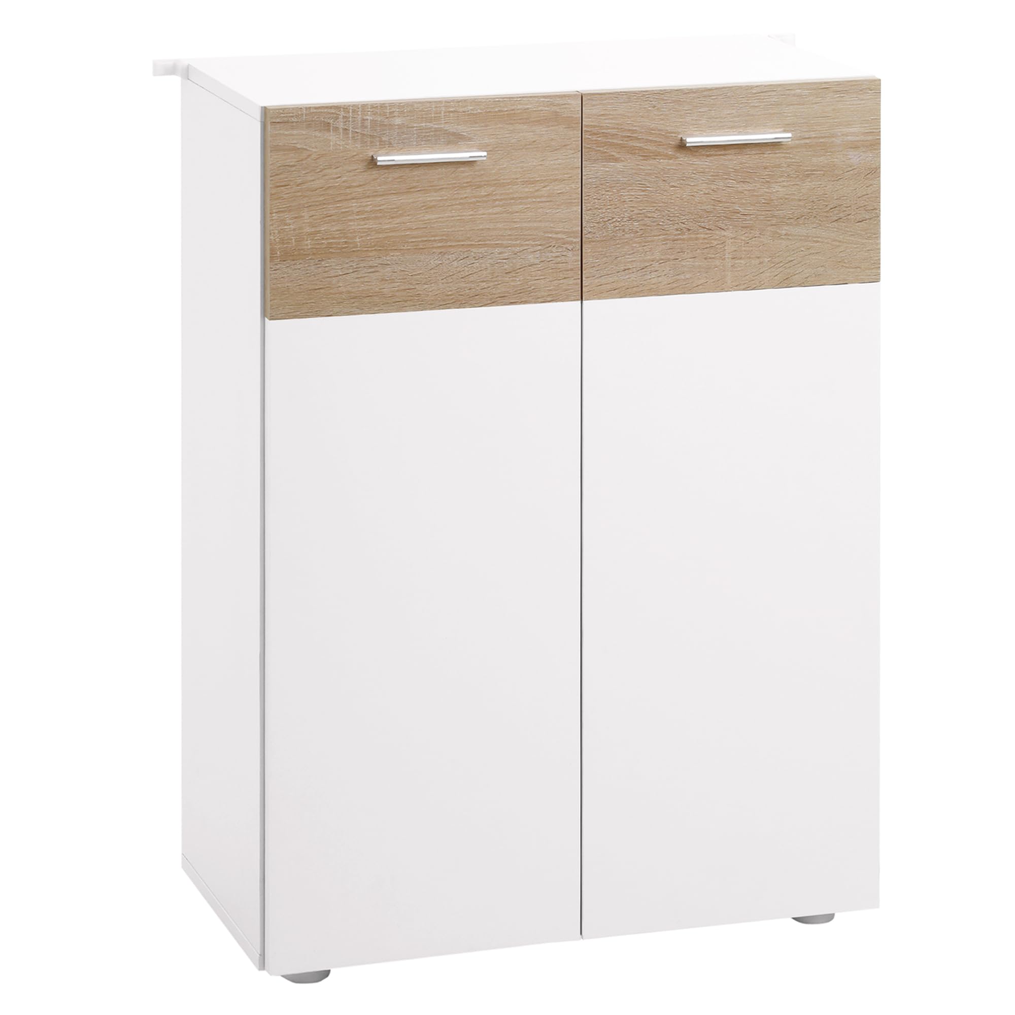 kleankin Armario de Suelo para Baño con 2 Puertas Madera 60x30x85 cm Blanco