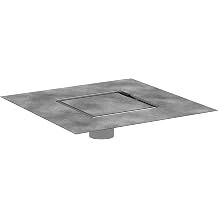 hansgrohe RainDrain Rock Square Shower Drain Set with Rough and in Nature Stone, Stainless Steel Shower Floor Drain