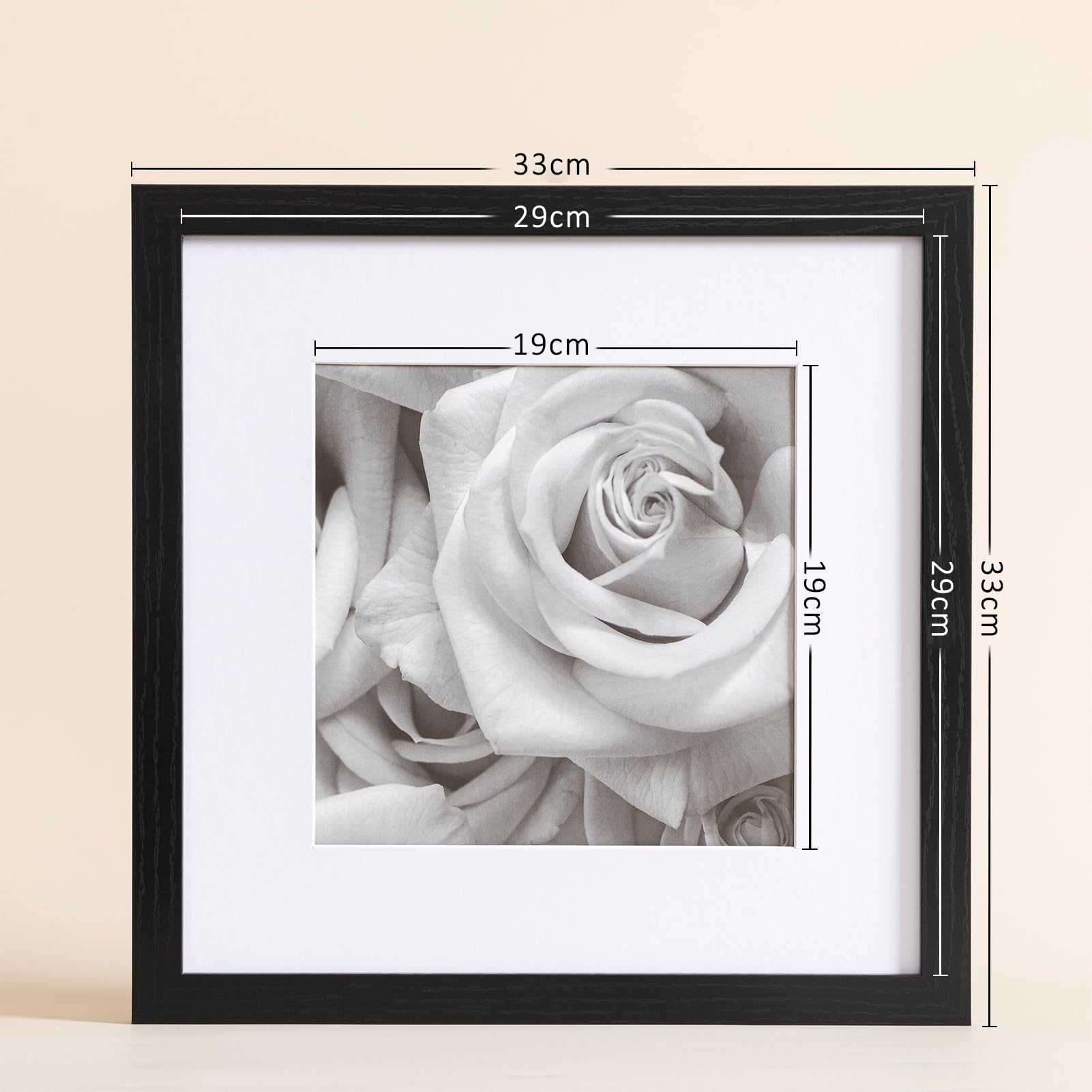HBselect 9 Pack Bilderrahmen 30x30 Quadratisch Fotorahmen, Schwarz Rahmen 30x30cm, Holzrahmen Picture Frame für Fotos, Bilder, Poster