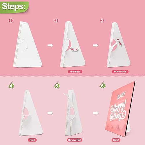 Miniatura 2 de Caballete de exhibición de soporte trasero de 15 pulgadas de una sola ala blanca autoadhesiva (pegado) Paquete de 5 aglomerado de 33 puntos