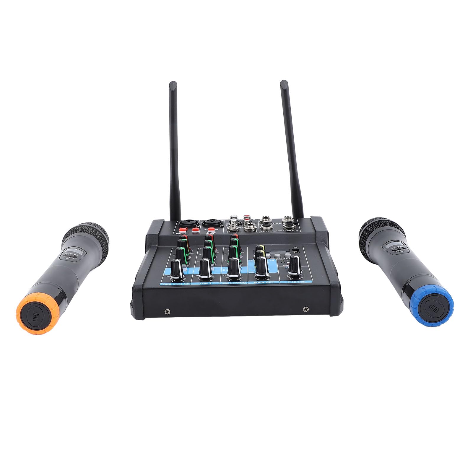 Consola de Mezcla USB con Micrófono BT, Mezclador de Sonido para Karaoke, Memoria USB de 6 Canales, Minimezclador de Audio para DJ para Grabación en Vivo de PC