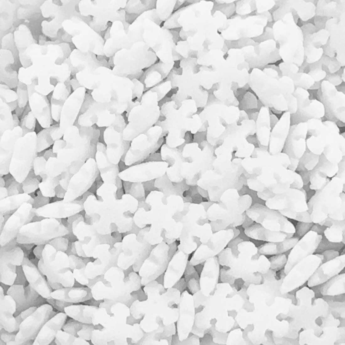 A Pinch Of - Christmas White Mini Snowflake Sugar Shapes Cake Topper Sprinkles - Edible 25g Matt Sugar Festive Christmas Cake Toppers