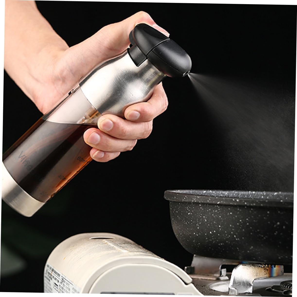 Oil Sprayer Bottle Double Nozzle Olive Oil Dispenser for Cooking Barbecue Baking Kitchenware with Transparent Design Control Oil Quantity Easily