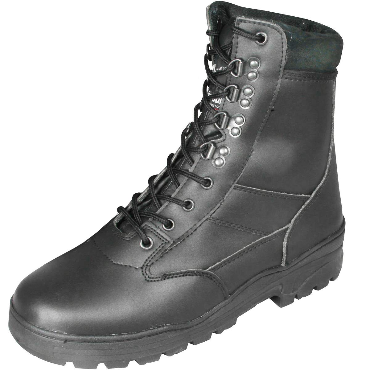 Mil-Com Men's All Leather Patrol Boots Black