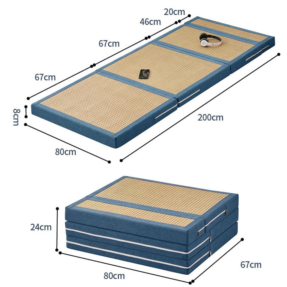 Artiz Colchón De Tatami Tradicional Japonés, Colchón De Suelo Plegable De 3 Pulgadas De Grosor, Esterilla De Meditación De Fibra De Coco Natural para El Suelo, Yoga O Sala De Té.