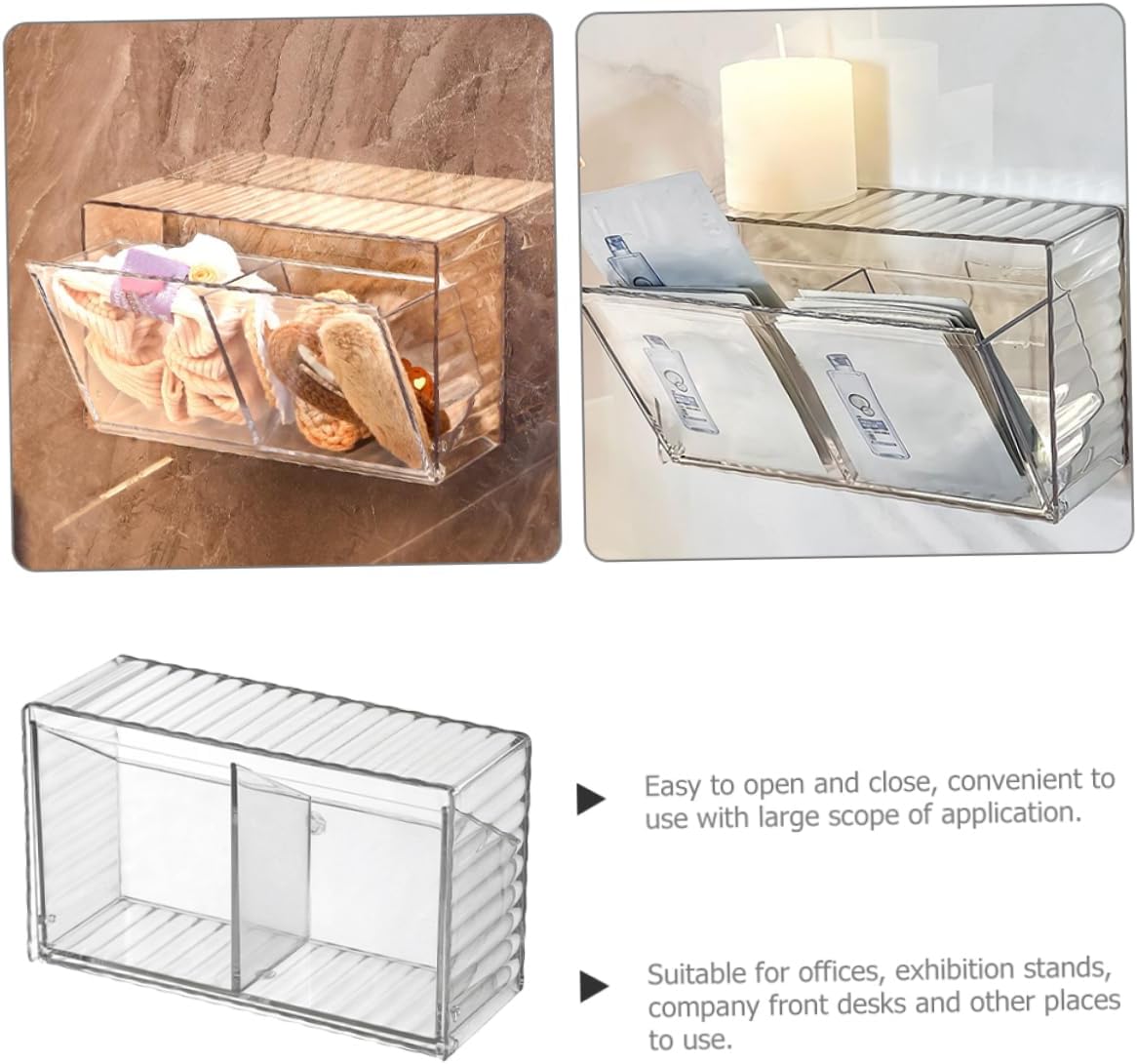 Wall Mounted Cotton Swab Organizer Storage Box for Hair Ties Cotton Pads Items Stylish Wall Dispenser for Bathroom Living Office