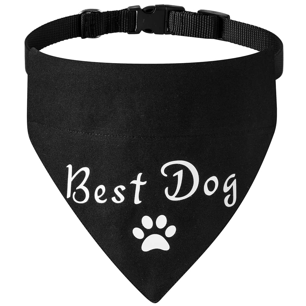 HDGDT Best Dog Dog Wedding Bandana Collar, Adjustable Engagement Pet Bandana with Quick Release Buckle & D-Ring for Dogs & Cats