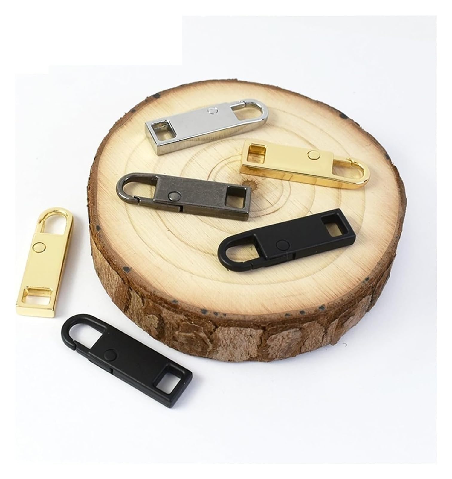 Repuesto de Cabezal de Cremallera, Tirador de Cremallera Metálico, Lengüeta,Cho de Resorte, Deslizador de Cremallera Desmontable, Kits de Reparación de Cremalleras para Mochilas Y Abrigos (Di