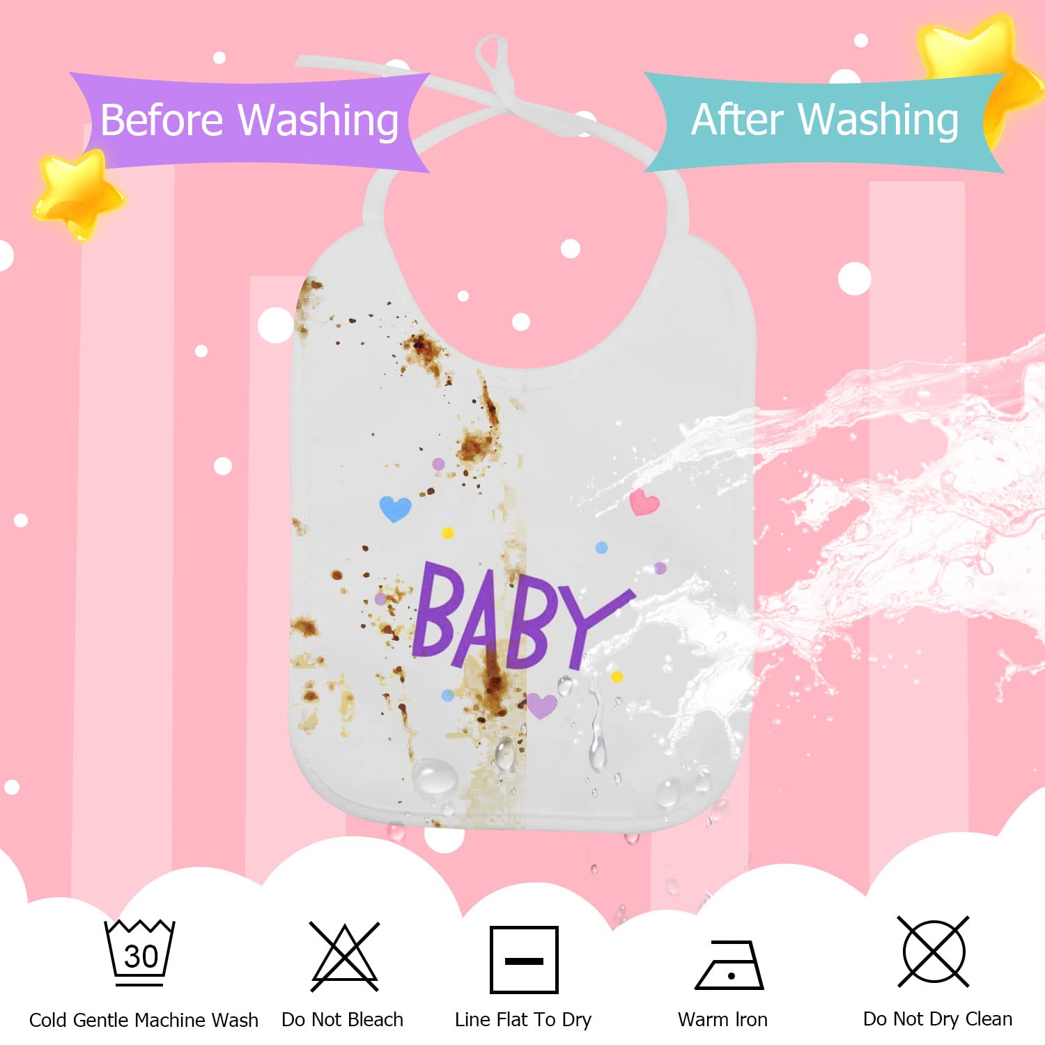 Aohcae 12 sztuk śliniaczek do malowania, do malowania, na baby shower, 12 pisaków tekstylnych i 3 szablony do malowania, na baby shower, imprezę, dla chłopców i dziewczynek