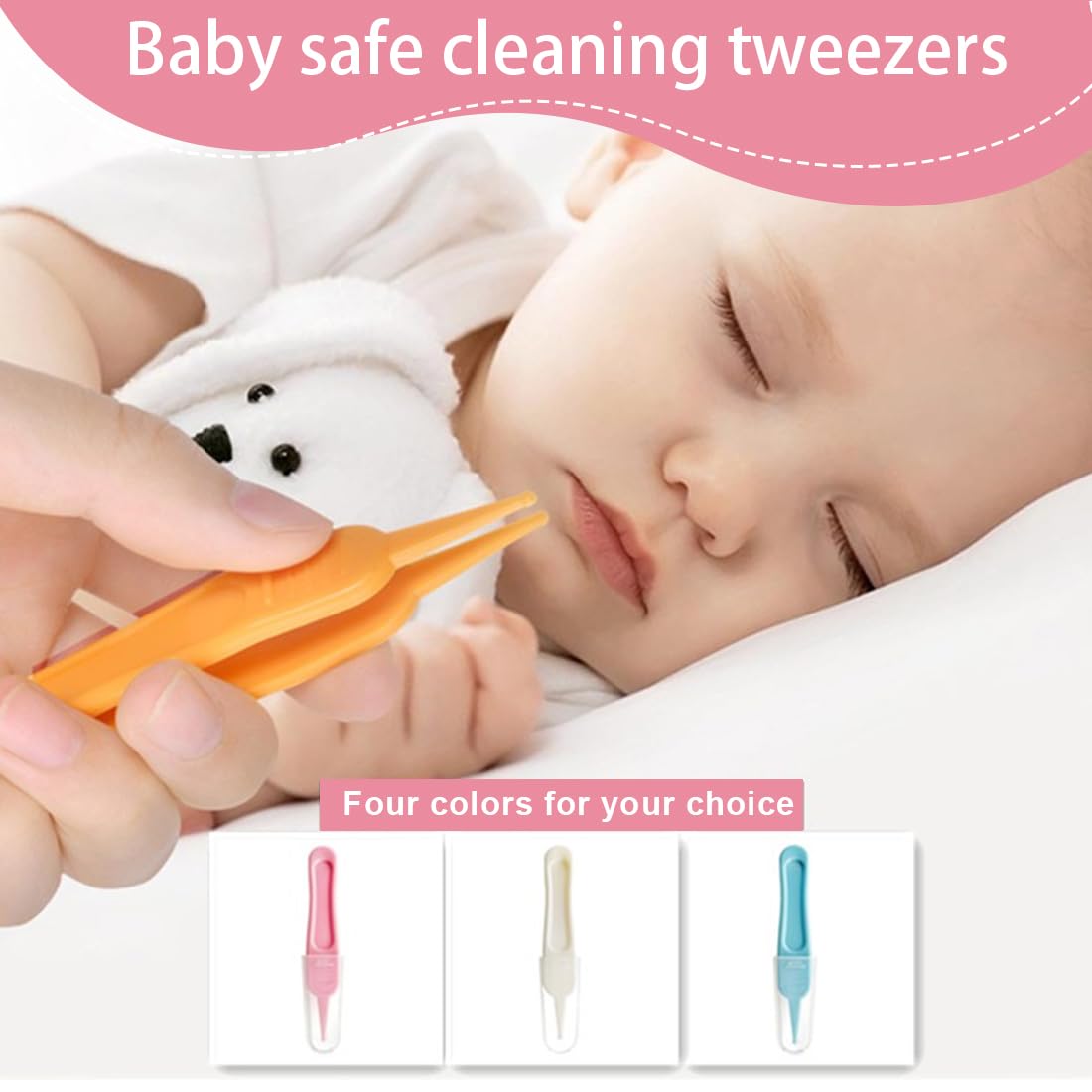 Pinzette Per Pulizia Naso Baby - 4 Pezzi In Plastica Sicura - Foto 2