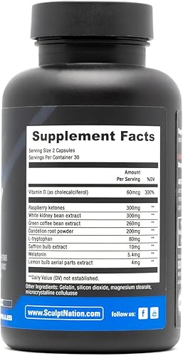 Miniatura 6 de by V Shred Burn PM - Quemador de grasa nocturno - Supresor del apetito y apoyo para la pérdida de peso - Cetonas de frambuesa, extracto de té verde,