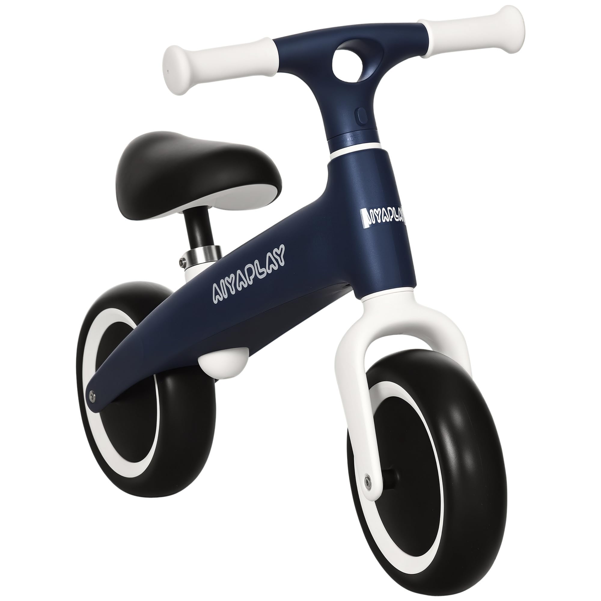 AIYAPLAY Baby Balance Bike Children Bike Without Pedals w/Adjustable Seat, 19 cm Wide Wheels, for Toddlers, Ages 1.5-3 Years up to 25kg - Blue