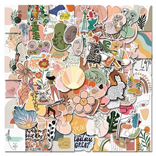 Image of EOAOD 200 Boho Aesthetic Water Bottle Stickers for Kids, Waterproof Vinyl | Cute Vintage Designs for Laptops, Scrapbooks, Skateboards, Notebooks and Crafts, Ideal for Kids, Teens and Girls