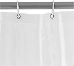 Amazon Basics Water Resistant 8-Gauge PEVA Shower Curtain Liner with Metal Grommets and Plastic Hooks, 182.88 cm L x 182.88 cm W, Clear