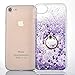 iPhone 7 Plus Case Quicksand Liquid - JAZ Finger Ring Stand Ultra Thin Soft Transparent Plastic Case Floating Luxury Bling Glitter Sparkle Diamond for iPhone 7 Plus/iphone 8 Plus (Diamond Purple)