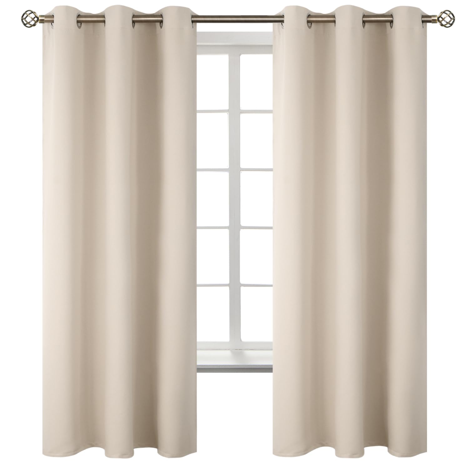BGment Champagne Curtains 63 Inch Long - Wedding & Party Backdrop Drapes Elegant Room Darkening Thermal Insulated Window Treatments for Birthday Home