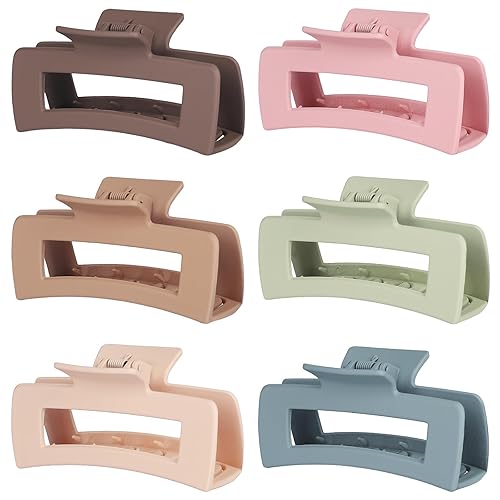 Miniatura 61 de Pinzas grandes para el cabello de 4 pulgadas, 6 clips cuadrados grandes para cabello grueso, accesorios rectangulares antideslizantes