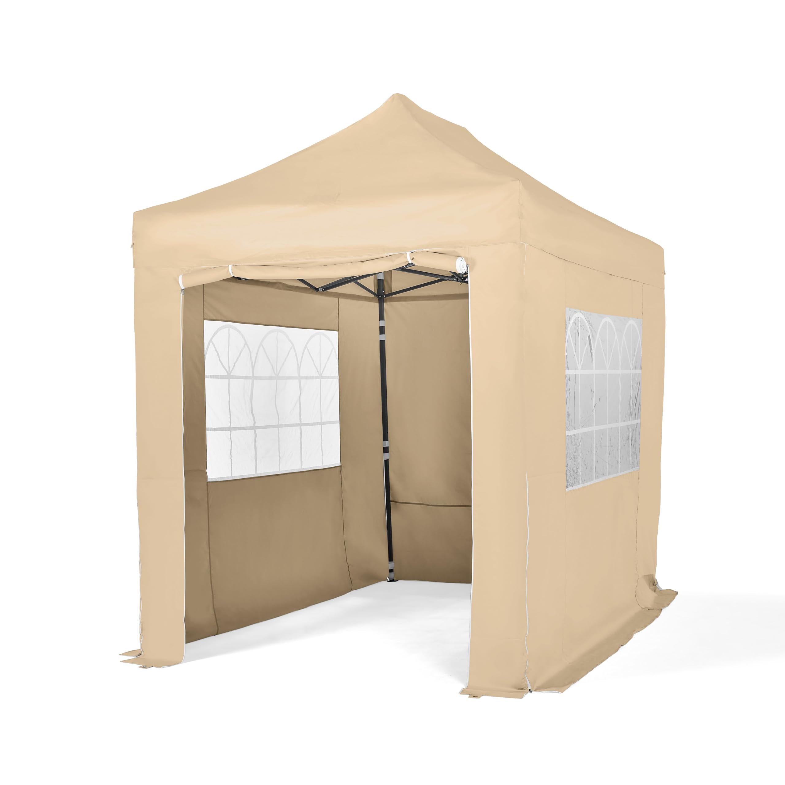 Tonnelle pliante 3x2m avec parois latérales tente de jardin beige