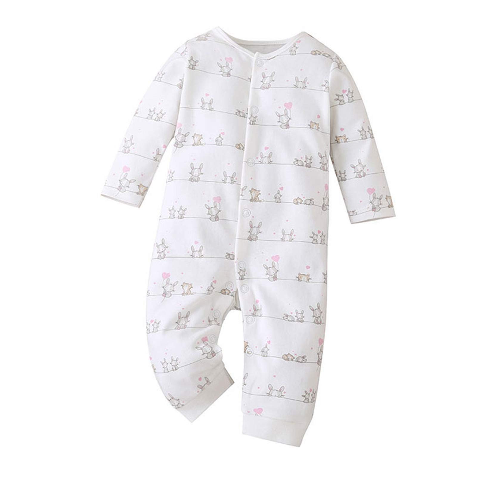 amropi Pack de 3 Mono Bebé Niñas Niños Peleles Pijama Mameluco de Manga Larga por 0-18 Meses