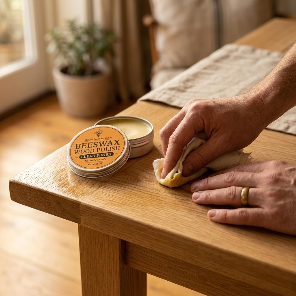 Cera de abeja para madera (natural), 200 ml, cera natural para madera, mejora la belleza natural de todo tipo de madera, limpia, sella y protege para un acabado perfecto