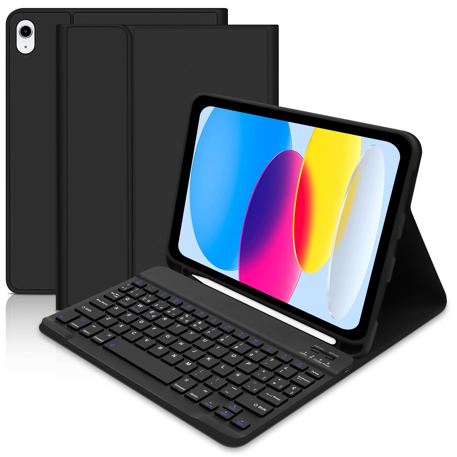 Lielax iPad 10th Generation 2022/ (A16) 11th Generation 2025 Keyboard Case, iPad 10 Generation Case with Keyboard, Detachable Magnetic Bluetooth for 10th Gen 2022, Black