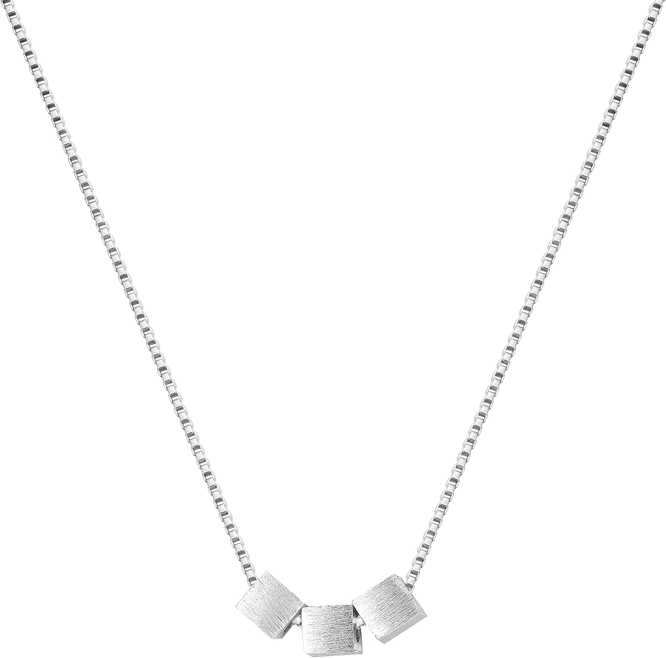S925 Silver Women's Bar Necklace/Double Circle Layered Y Necklace Chain Adjustable Long/Tiny Pendant Chain Choker for Lady Gift