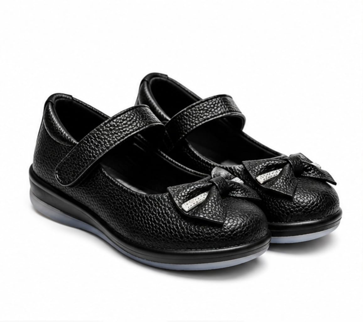 FOOTPEDIA Girls White Mary Jane Shoes with Decorative Bow | Lightweight Comfortable Kids Flats | Soft Cushioned Insole | Secure Hook & Loop Strap | Party, Casual & Daily Wear Footwear-image-44