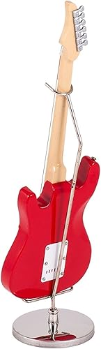 Miniatura 3 de Broadway Gift Réplica en miniatura de instrumentos musicales de guitarra eléctrica roja con estuche - Tamaño 7 pulgadas.