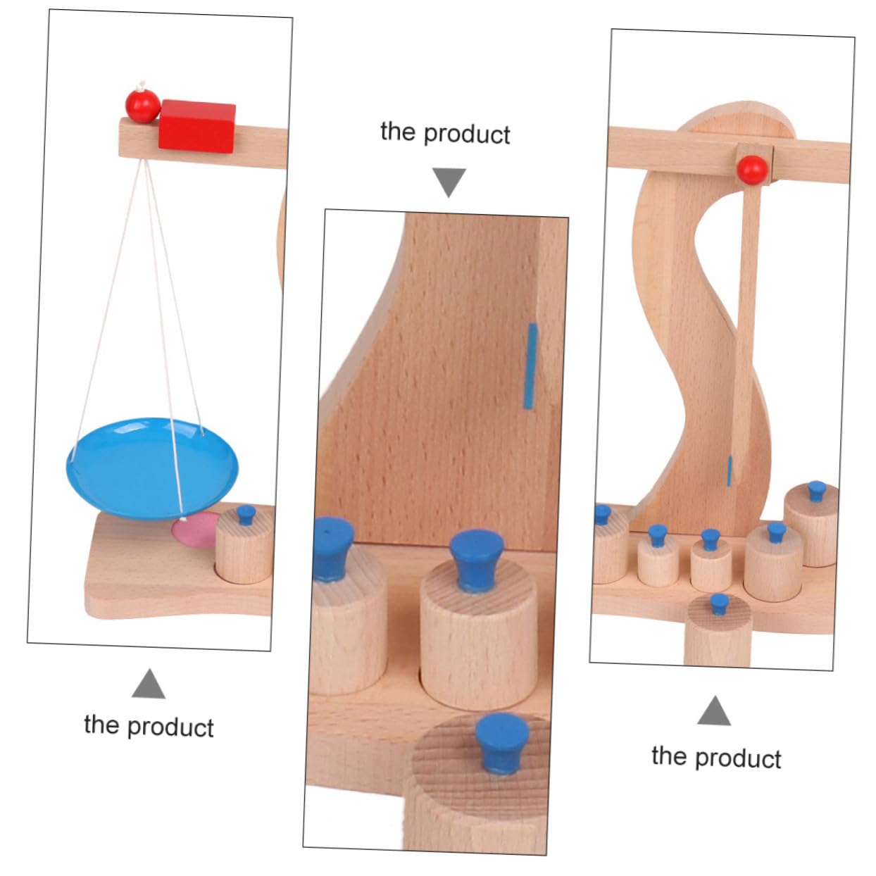 BESPORTBLE Educativo De Balanza De Madera para Niño Niña Juguete De Equilibrio Práctica y Resta Herramienta Didáctica Montessori para Edades Infantiles