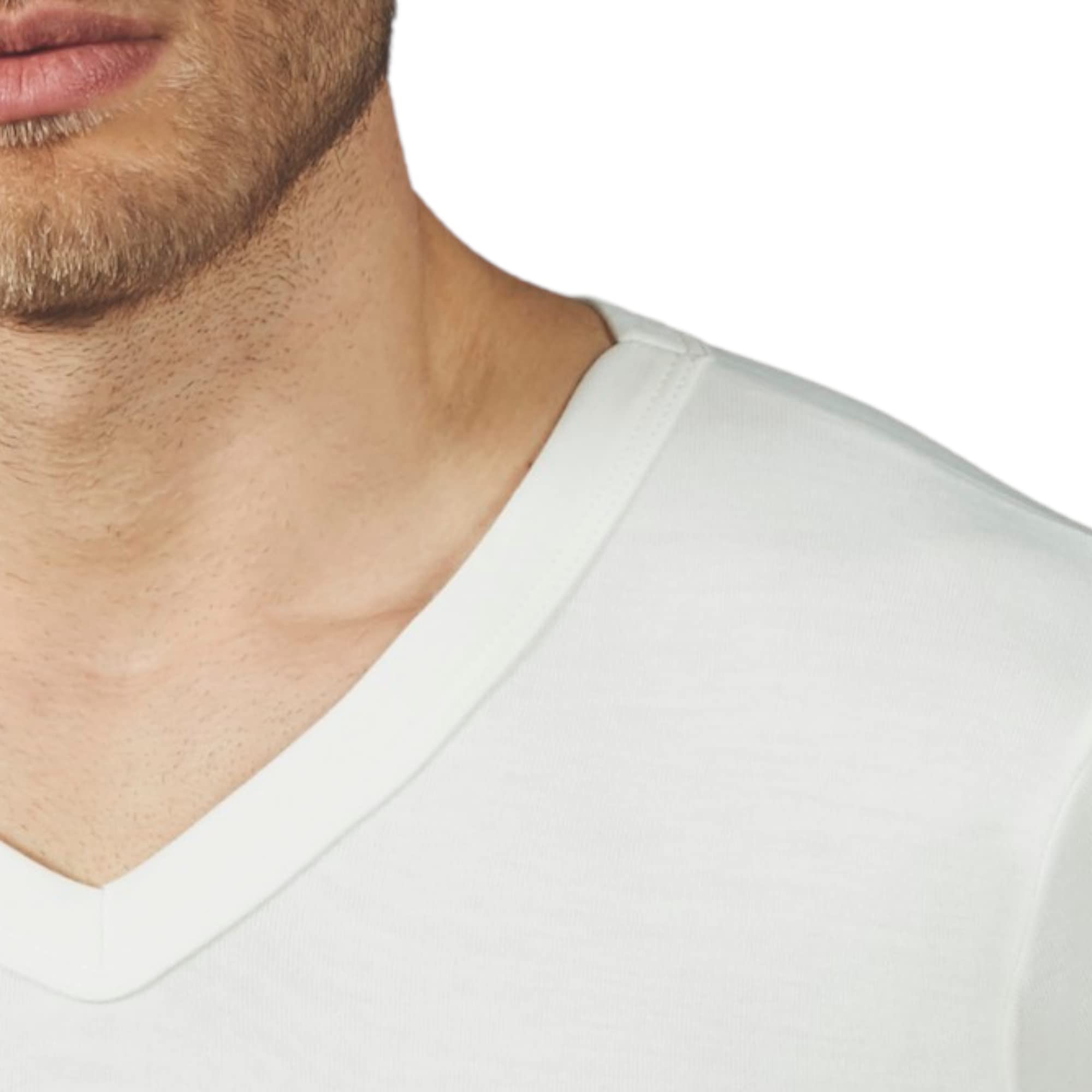 Pinuccio Venegoni Juego de 2 camisetas de lana de algodón para hombre, cuello en V, fabricadas en Italia, camiseta interior térmica, algodón en la piel, camiseta para hombre, manga corta, invierno,