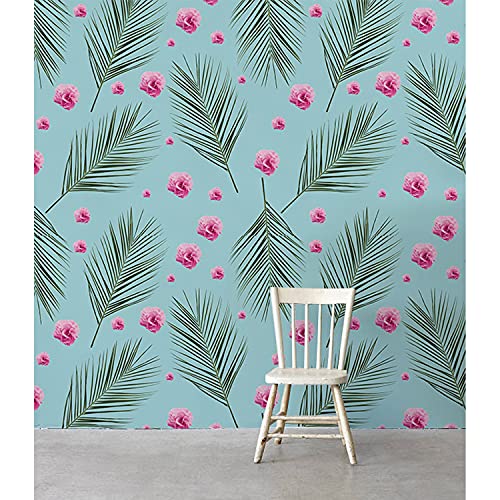 Papier peint fleurs hawaii floral mural intissé meuble chambre - 2