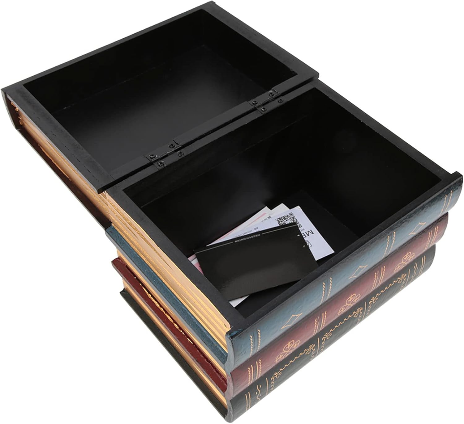 Decorative Book Boxes, European Style Vintage Stacked Books Decor Decorative Books Storage Box,Vintage Fake Book Box for Home Office Shelf Decoration (B style large size)