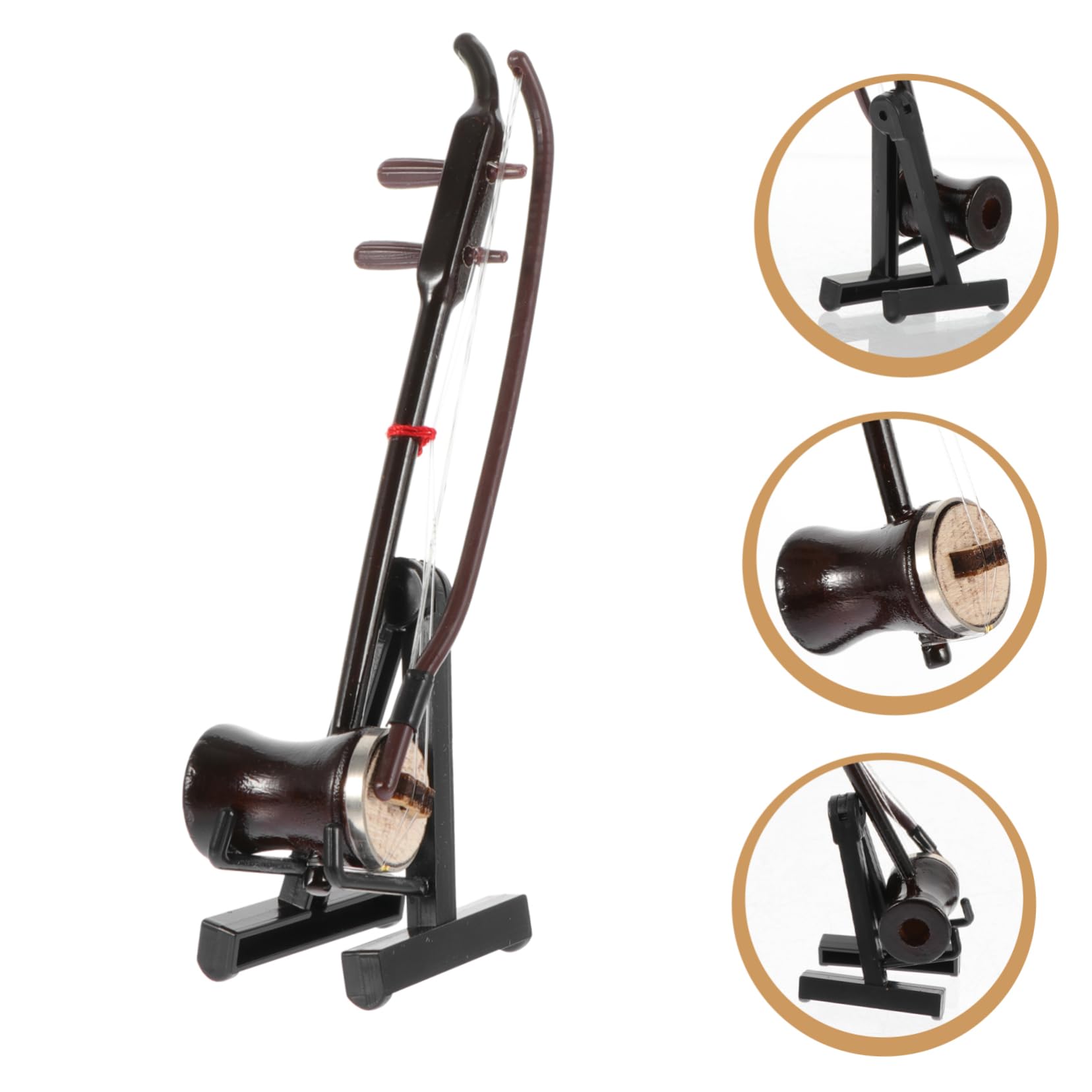 Garneck Figura de Erhu Miniatura de Madera, Adorno Realista y Elegante para Embellecimiento del Hogar, Juego de 1 Set Adecuado para Colección