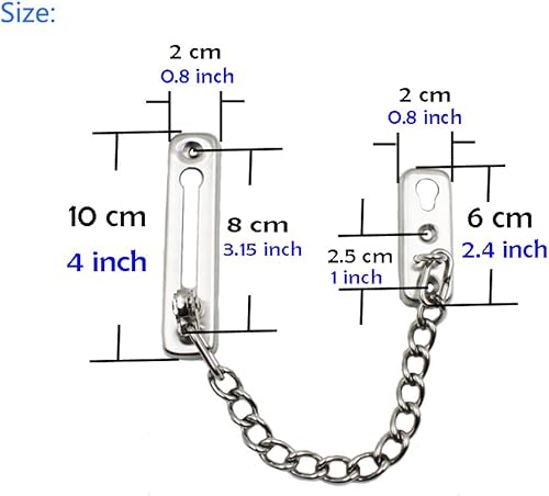 Miniatura 2 de Cadena de puerta de seguridad 304 Puerta de fundición de acero inoxidable Cerradura montada en superficie Acabado cepillado (estilo B)