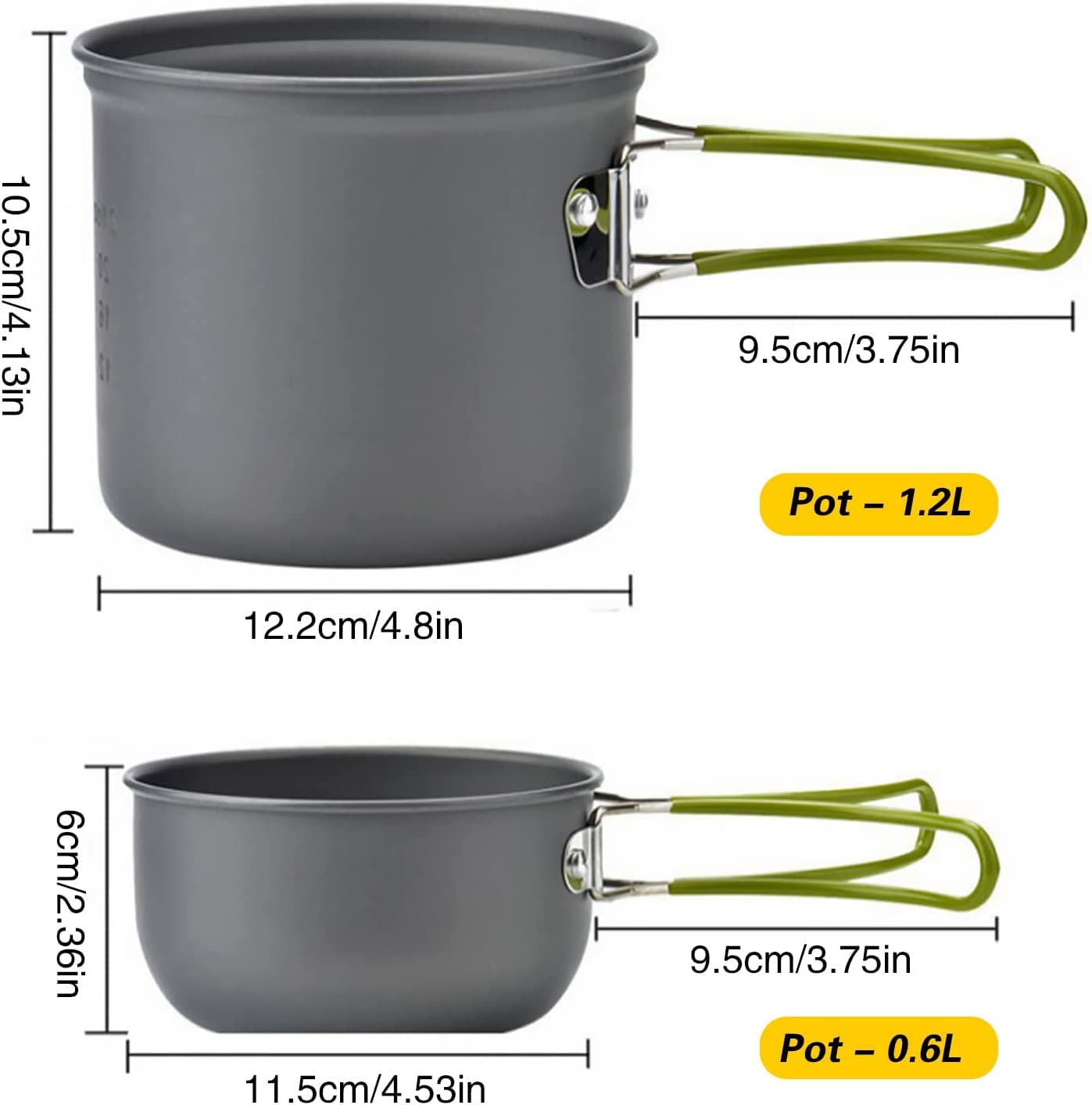Set di stoviglie da campeggio in alluminio, set da cucina per esterni