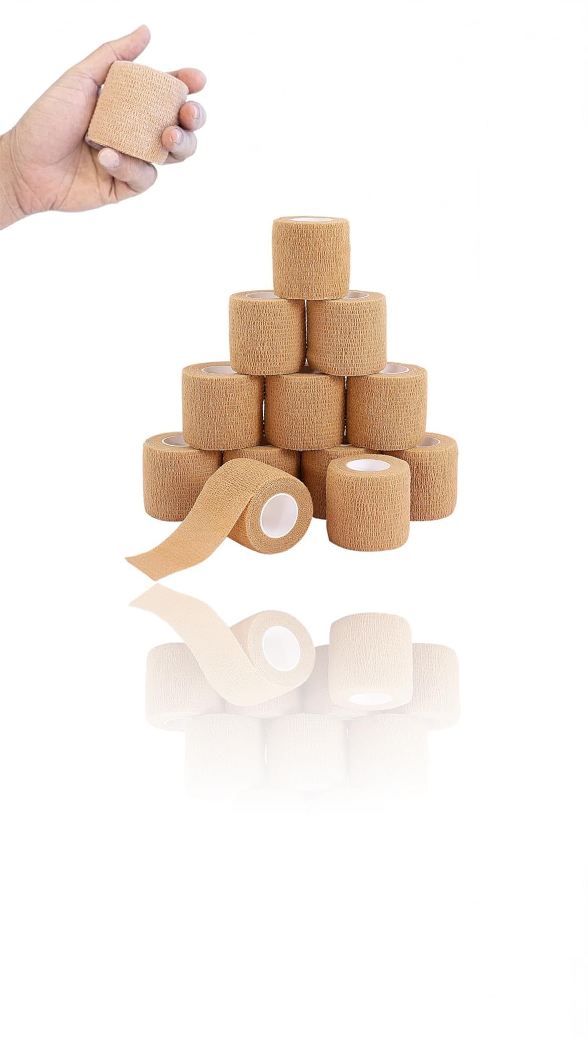 Sweet seven 12 Pack Self Adhesive Bandage Wrap Cohesive and Breathable Athletic Tape for Sports - Ideal for Wrist, and Knee - Non-Woven Cohesive Wrap - Self-Adherent Vet Wrap - Elastic Bandage Wrap