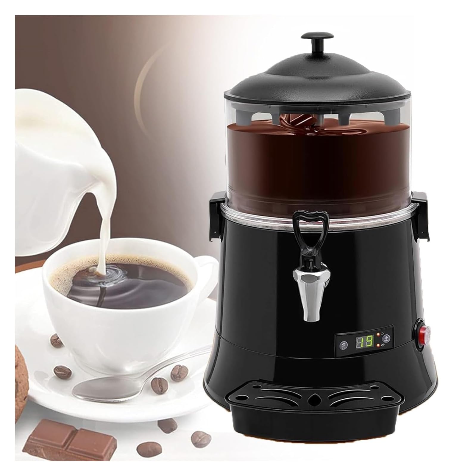 asdchZen Chocolate Fountain Machine,Hot Chocolate Maker, Hot Chocolate Maker Machine Electric Melted Dispenser Beverage Warmer For Heating Coffee Milktea Juice,220v 5l