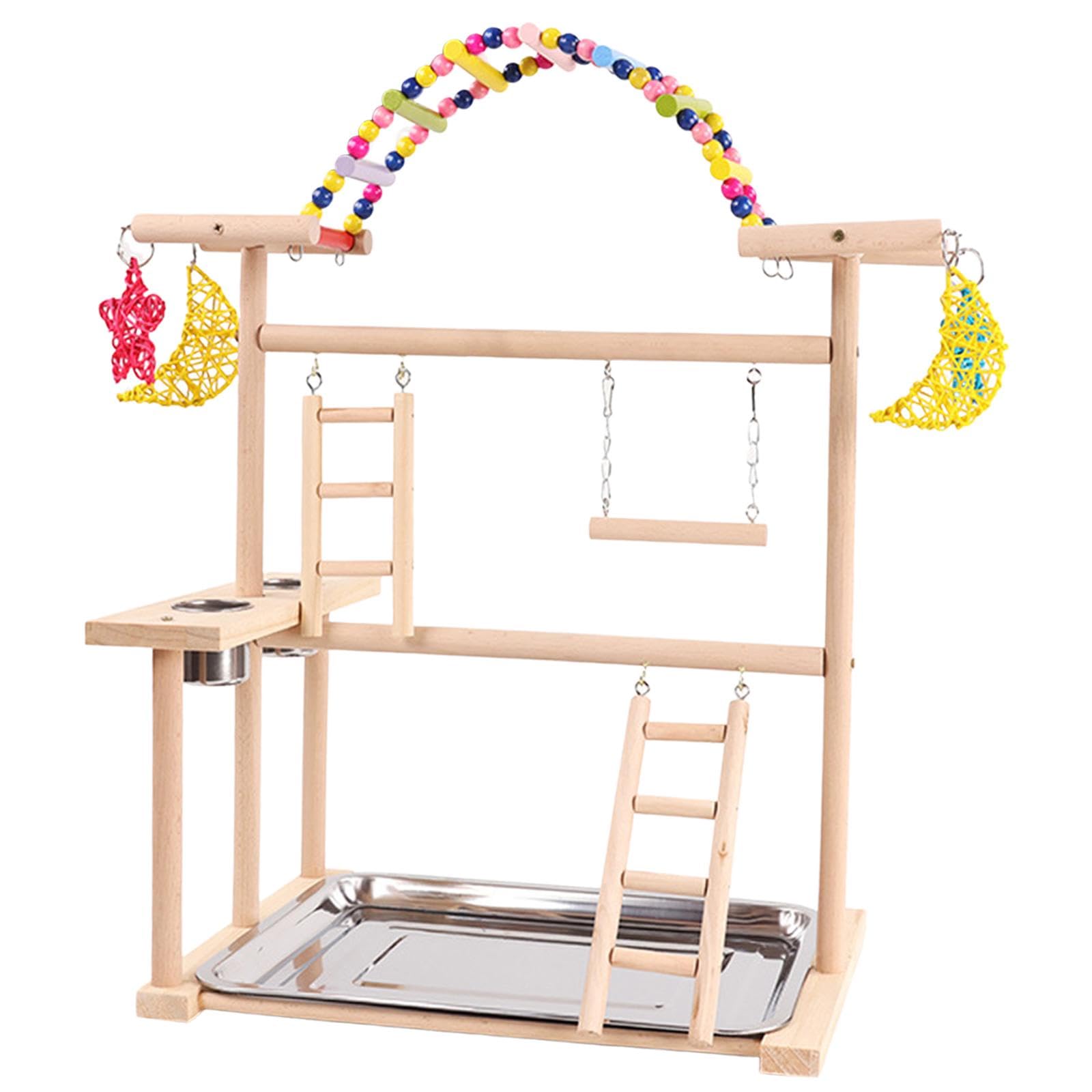 Fenteer Parco Giochi per Pappagalli, Supporto per Pappagalli per Parrocchetti, Piccoli Uccelli, Inseparabili