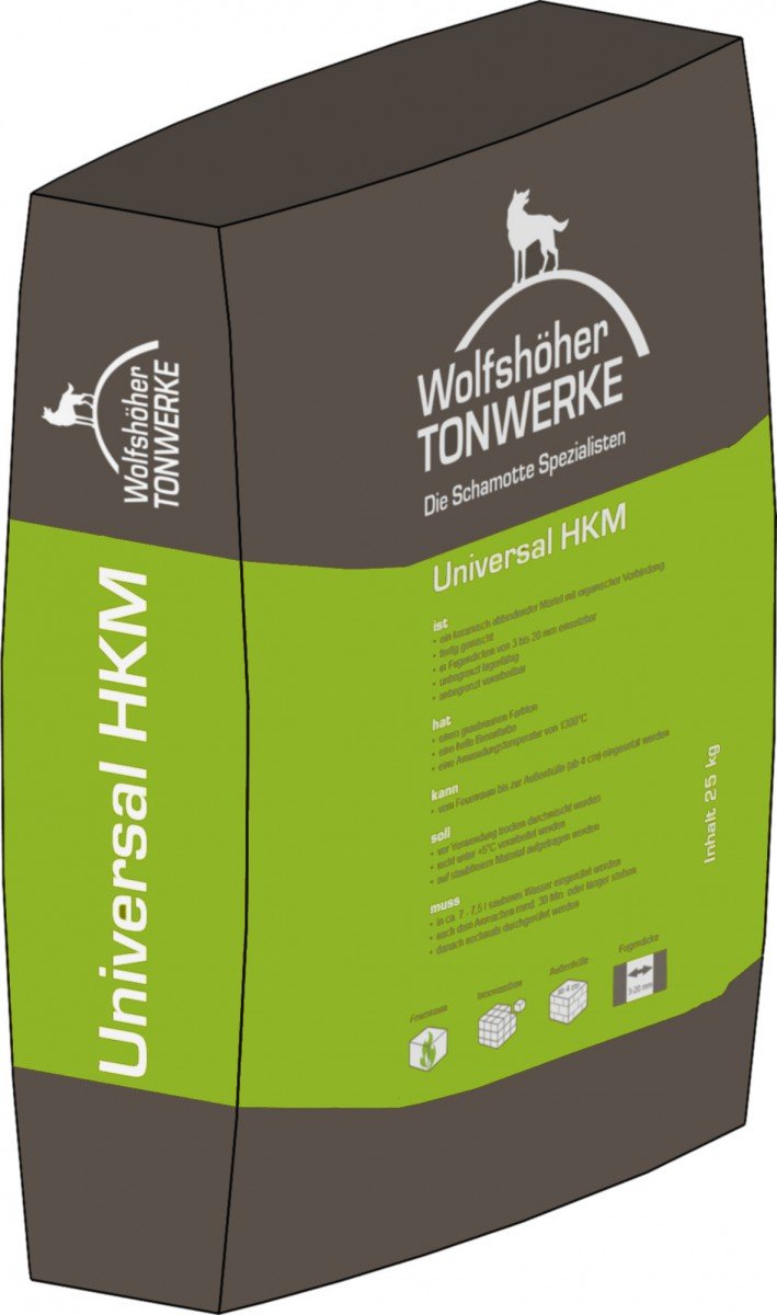 25 kg HKM Universalmörtel Schamottmörtel Wolfshöhe