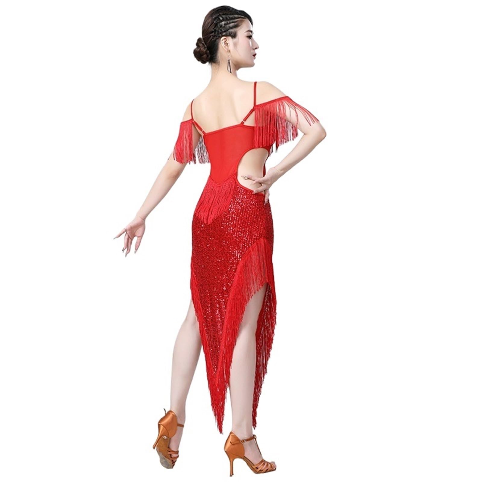 Latin Tanzkleid Latein-Tanzkleid for Damen, lateinamerikanische Kostüme, Fransenkleid for Für Tanz