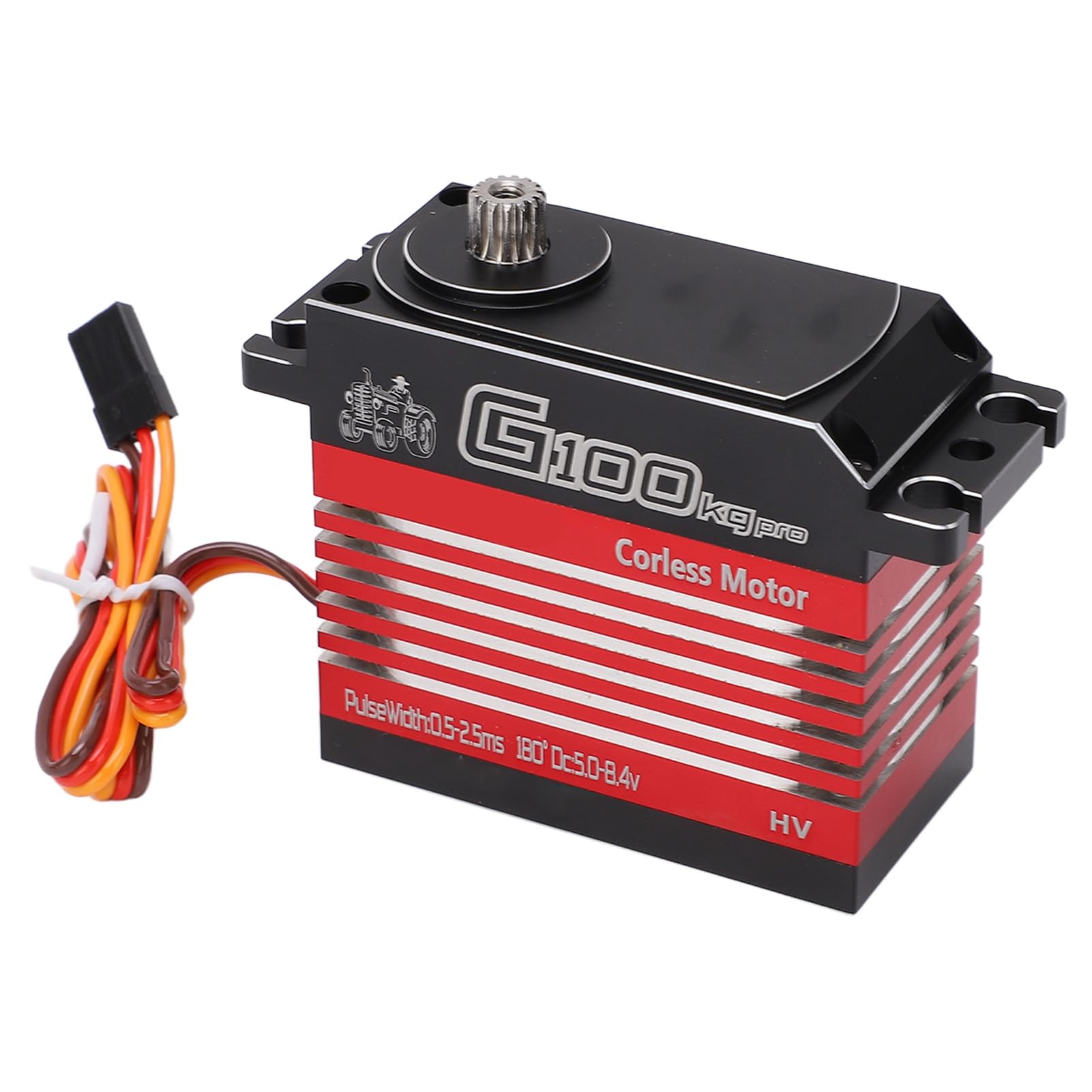 CHICIRIS Cyfrowy Serwosilnik o Wysokim Momencie Obrotowym 100 KG Wodoodporna Przekładnia Kierownicza RC z ochroną IP67 dla 1/5 1/6 RC Car Robot Boat Helicopter